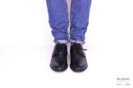 Derby in pelle intrecciata nera – Brecos </br> U247 Calzature uomo