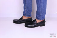 Mocassino tipo college abrasivato blu </br> U274 Calzature uomo