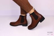 Stivaletto in pelle marrone con sfumature   </br> D1214 Scarpe donna