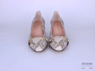 Décolleté in pelle con stampa pitone roccia  </br><span>-lavorazione a sacchetto-</span>D1251 Outlet