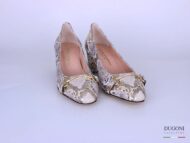 Décolleté in pelle con stampa pitone roccia  </br><span>-lavorazione a sacchetto-</span>D1251 Outlet