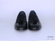 Mocassino in pelle nera con nappine </br> U308 Calzature uomo