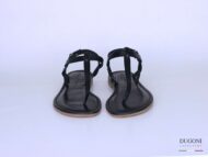 Sandalo infradito in pelle nero <br/>D1291 Sandali bassi