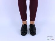 Slipon con frangia in abrasivato nero </br> D1314 Mocassini