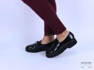 Slipon con frangia in abrasivato nero </br> D1314 Mocassini