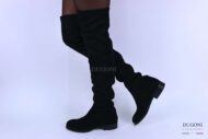 Stivale cuissard in camoscio nero <br> D1313 Scarpe donna