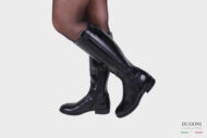 Stivale cavallerizzo pelle nero </br> D1357 Scarpe donna
