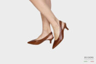 Slingback pelle marrone chiaro </br> D1372 Outlet