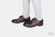 Stringata marrone fondo iniezione  </br> U339 Calzature uomo