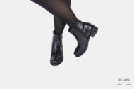 Stivaletto in pelle nappa nero con cerniera  </br> D1439 Scarpe donna