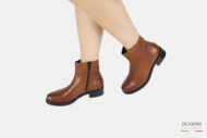 Stivaletto marrone cuoio con cerniera  </br> D1443 Scarpe donna