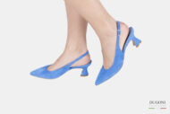 Slingback camoscio blu D1485 Outlet