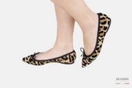 Ballerina leopardino in camoscio </br> D1607 Ballerine