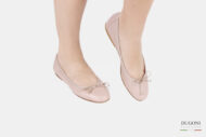 Ballerina cipria con fiocchetto in raso</br> D1543 Ballerine