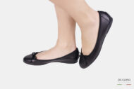 Ballerina nera con fiocchetto in raso  </br> D1297 Ballerine