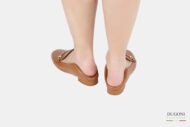 Mocassino con morsetto in pelle marrone cuoio </br> D1292 Mocassini