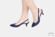 Slingback pelle blu </br> D834 Outlet