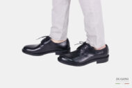 Derby tonda  nera liscia  </br> U357 Calzature uomo