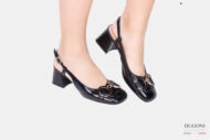 Slingback con accessorio in naplak nera </br> D1623 Outlet