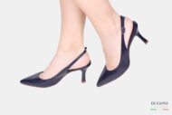 Slingback in nappa blu </br> D1621 Scarpe donna
