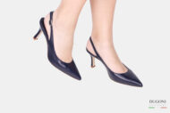 Slingback in nappa blu </br> D1621 Scarpe donna