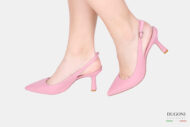Slingback pelle rosa </br> D1618 COLLEZIONE SPOSA