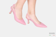 Slingback pelle rosa </br> D1618 COLLEZIONE SPOSA