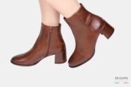 Tronchetto in  pelle gange marrone </br> D1664 Scarpe donna
