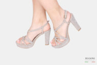 Sandalo mignon in galassia platino  </br> D1658 COLLEZIONE SPOSA