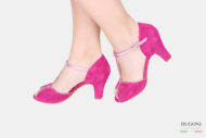 Sandalo in camoscio fucsia </br> D1624 Mary Jane