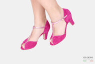 Sandalo in camoscio fucsia </br> D1624 Mary Jane