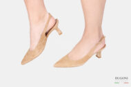 Slingback in camoscio beige </br> D1616 Outlet