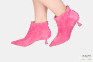 Tronchetto pink in camoscio  </br> D1611 Outlet