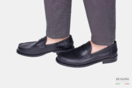 Mocassino nero  in pelle  morbida  _LIVERPOOL </br> U384 Calzature uomo