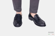 Mocassino nero  in pelle  morbida  _LIVERPOOL </br> U384 Calzature uomo