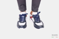 Sneakers in pelle blu – BELLO’ </br> U383 Calzature uomo