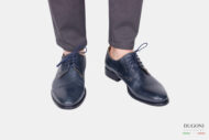 Derby in nappa guantino blu</br> U382 Calzature uomo