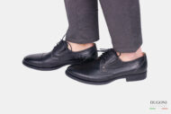 Derby in nappa guantino nera </br> U381 Calzature uomo