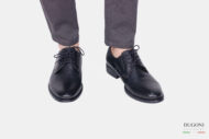 Derby in nappa guantino nera </br> U381 Calzature uomo