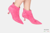 Tronchetto pink in camoscio  </br> D1611 Outlet