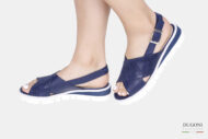 Sandalo incrociato bottalato blu </br> D1691 Outlet