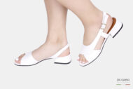 Sandalo in nappa bianca Le gazzelle </br> D1690 Outlet