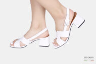 Sandalo in pelle bianca Legazzelle <br> D1683 Outlet