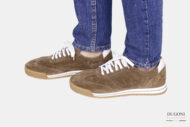 Sneakers in camoscio tabacco – BRECOS </br> U387 Calzature uomo