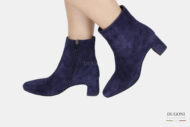 Stivaletto in camoscio blu </br><span>-lavorazione a sacchetto-</span></br> D1713 Outlet