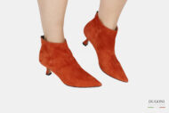 Stivaletto camoscio mattone </br> D1698 Outlet