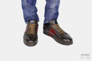 Sneakers marrone & rossa – BRECOS </br> U409 Calzature uomo