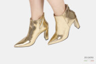 Stivaletto in pelle stampata oro </br> D1724 Outlet