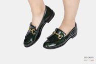 Mocassino in vernice galassia verde  </br> D1731 Mocassini