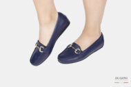 Mocassino tubolare in pelle blu_LIVERPOOL</br> D1736 Mocassini